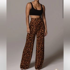 LEOPARD TEREZ WIDE LEG PANT